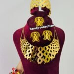 طقم ريش نحاس مطلي ذهب