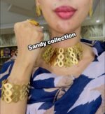 طقم ريش نحاس مطلي ذهب - Image 2